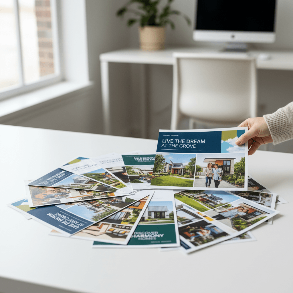 Flyers impresos listos para distribución en comunidades